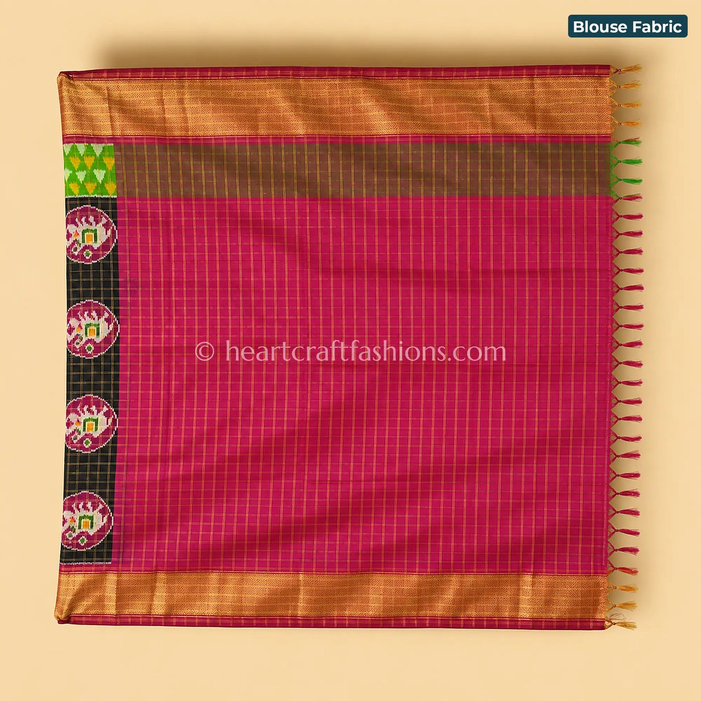 Forest Green & White Ikat Patola Silk Saree