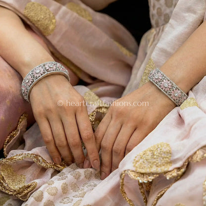 Blossom Radiance Openable Zircon Bangles – Baby Pink