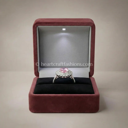 Blush Oval Halo Ring