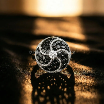 Blush Crystal Halo Statement Ring