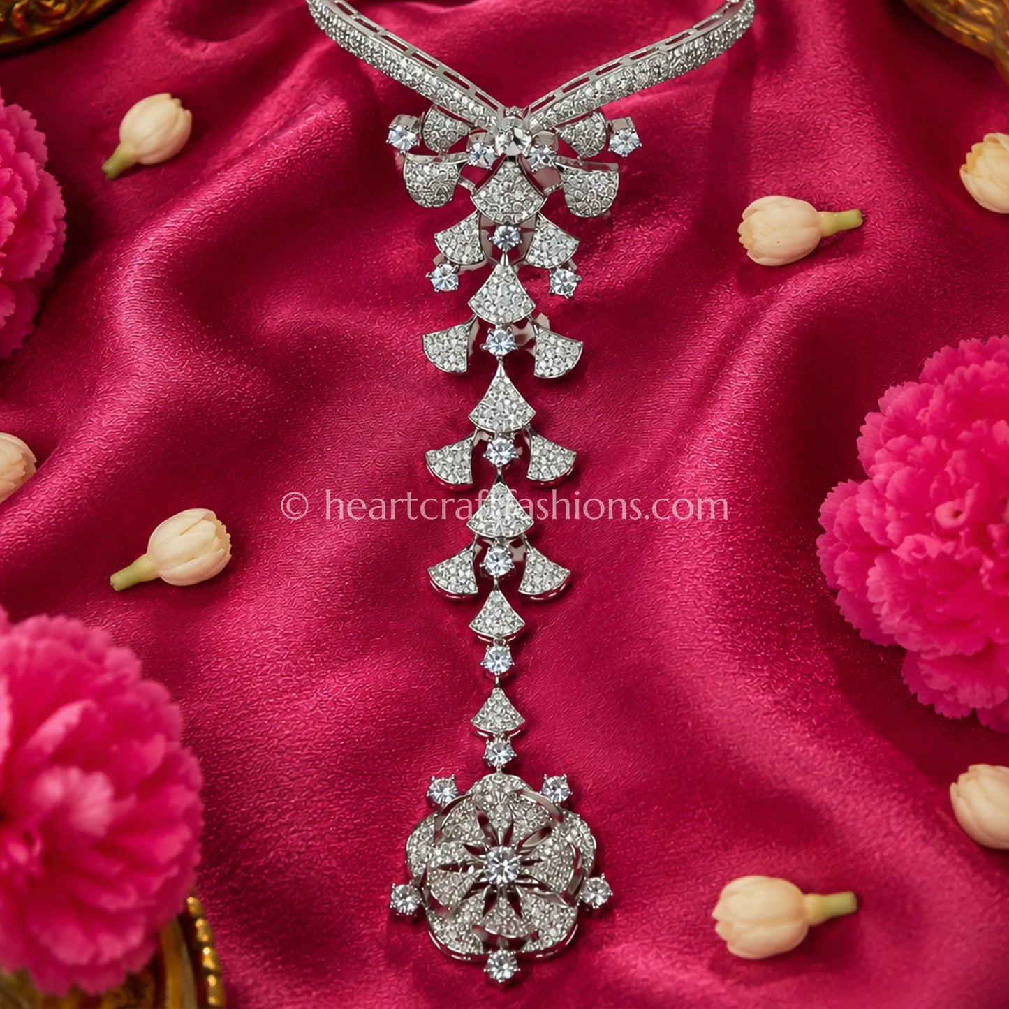 Cascading Fan Lattice Hathphool (Hand Harness)