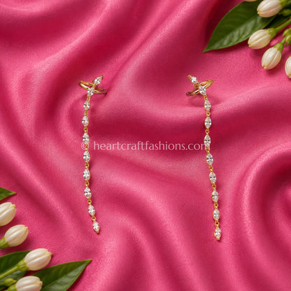Cascading Marquise Zircon Gold-Plated Ear Cuff
