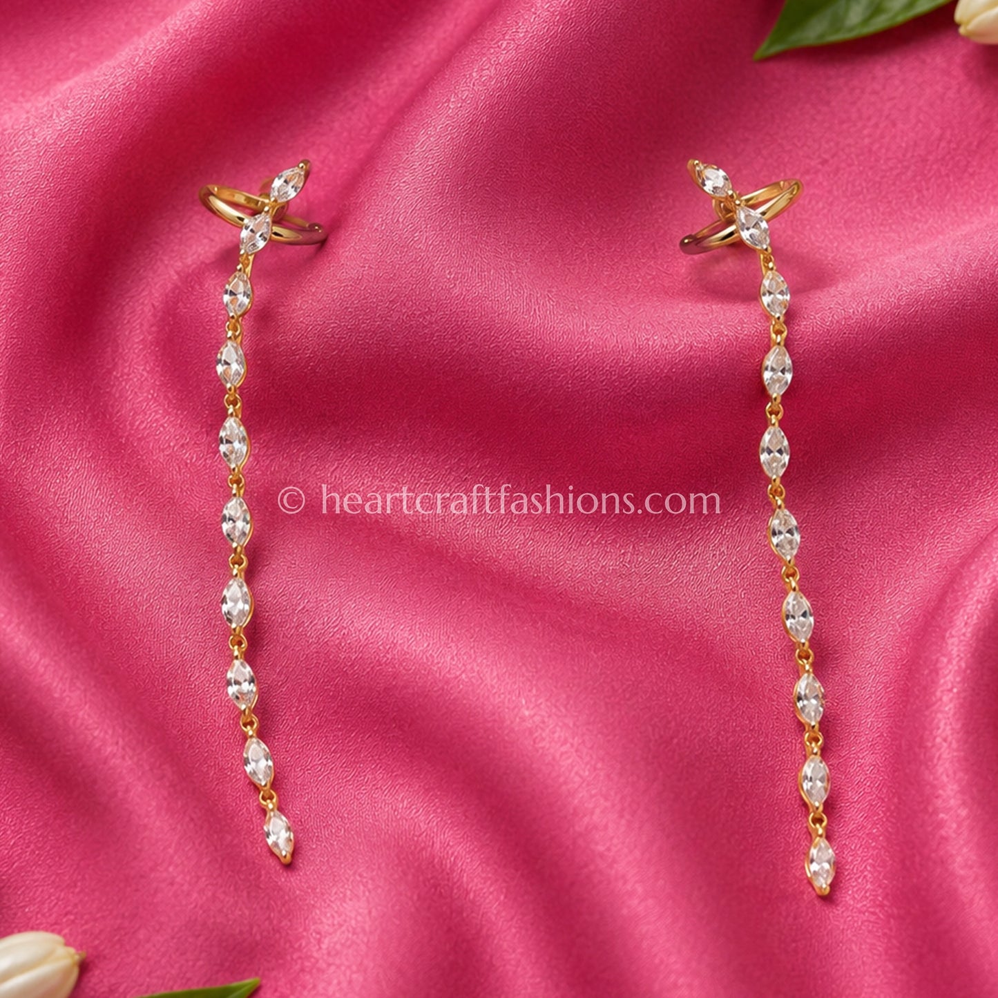 Cascading Marquise Zircon Gold-Plated Ear Cuff