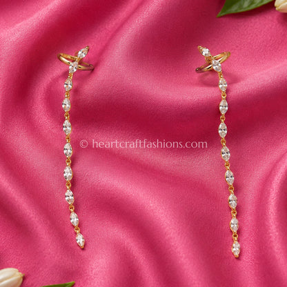 Cascading Marquise Zircon Gold-Plated Ear Cuff