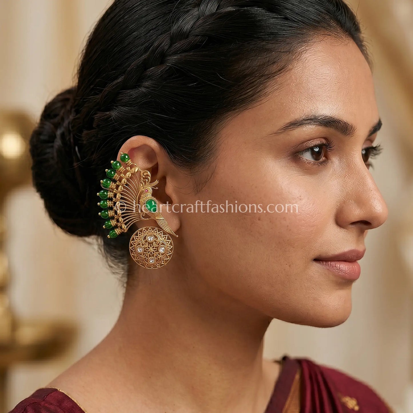 Cascading Pear-Cut Zircon Gold-Plated Ear Cuff