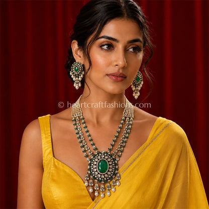 Celebrity Sunehri Kundan with Doublet Rani Haar