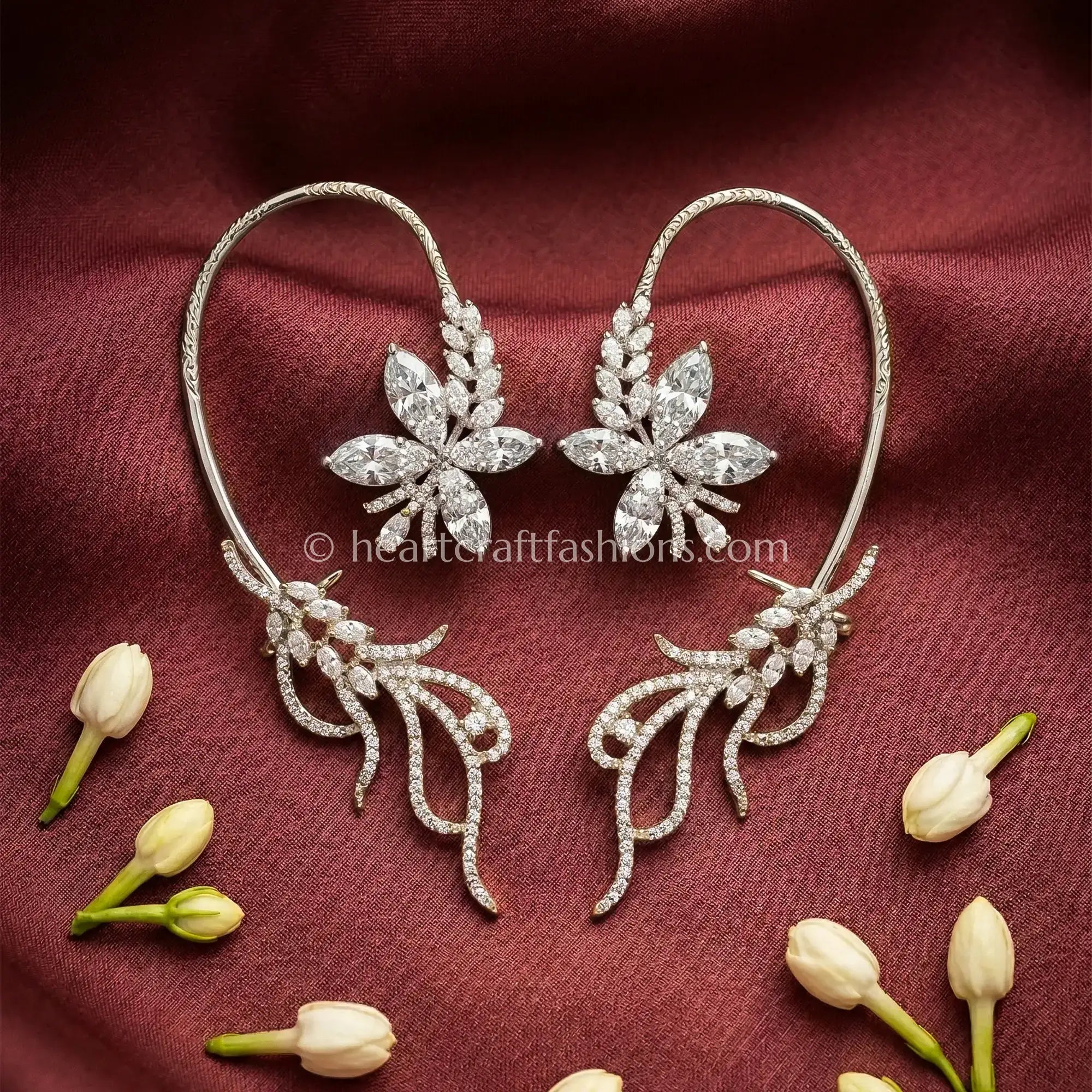 Celeste Bloom White Zircon Ear Cuff