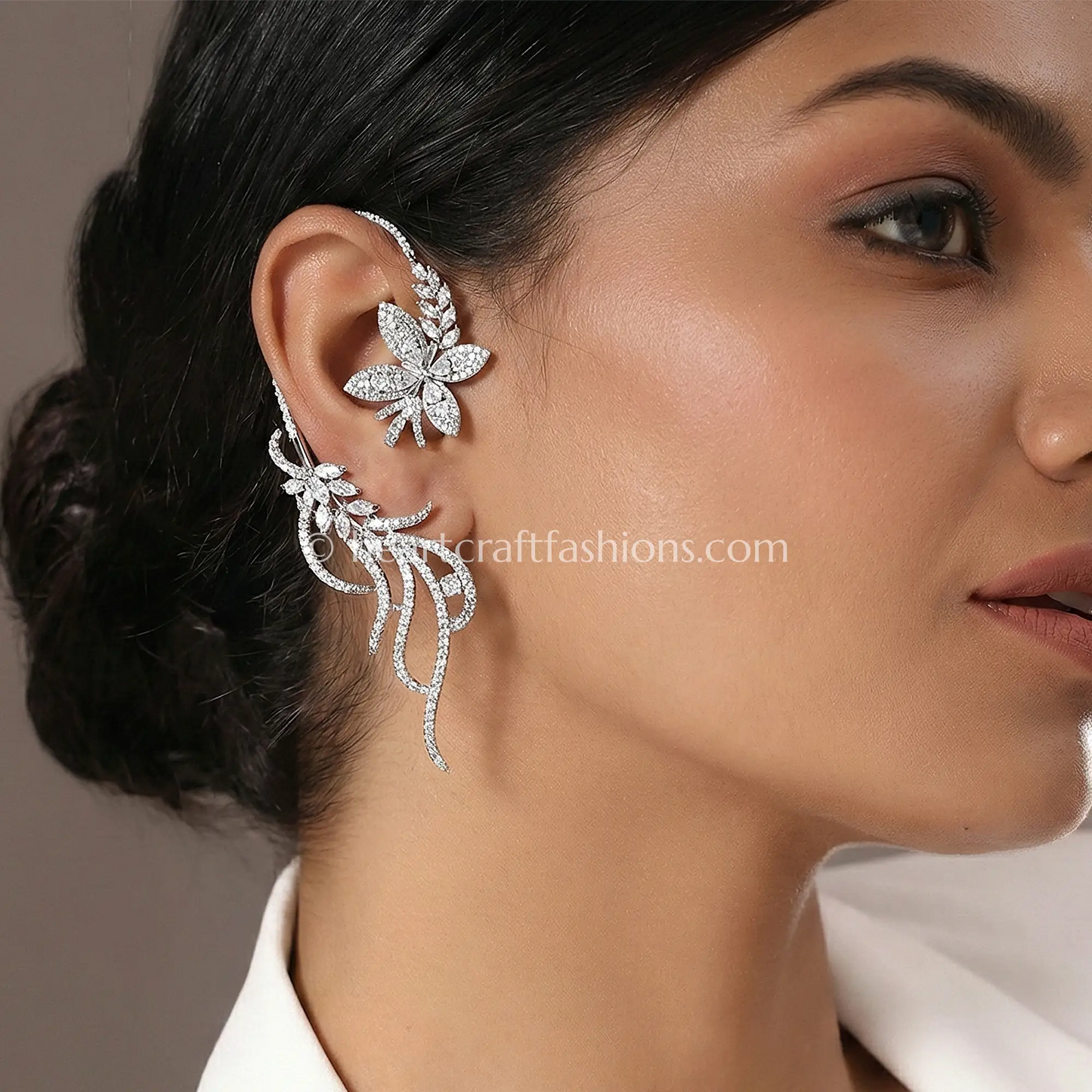 Celeste Bloom White Zircon Ear Cuff