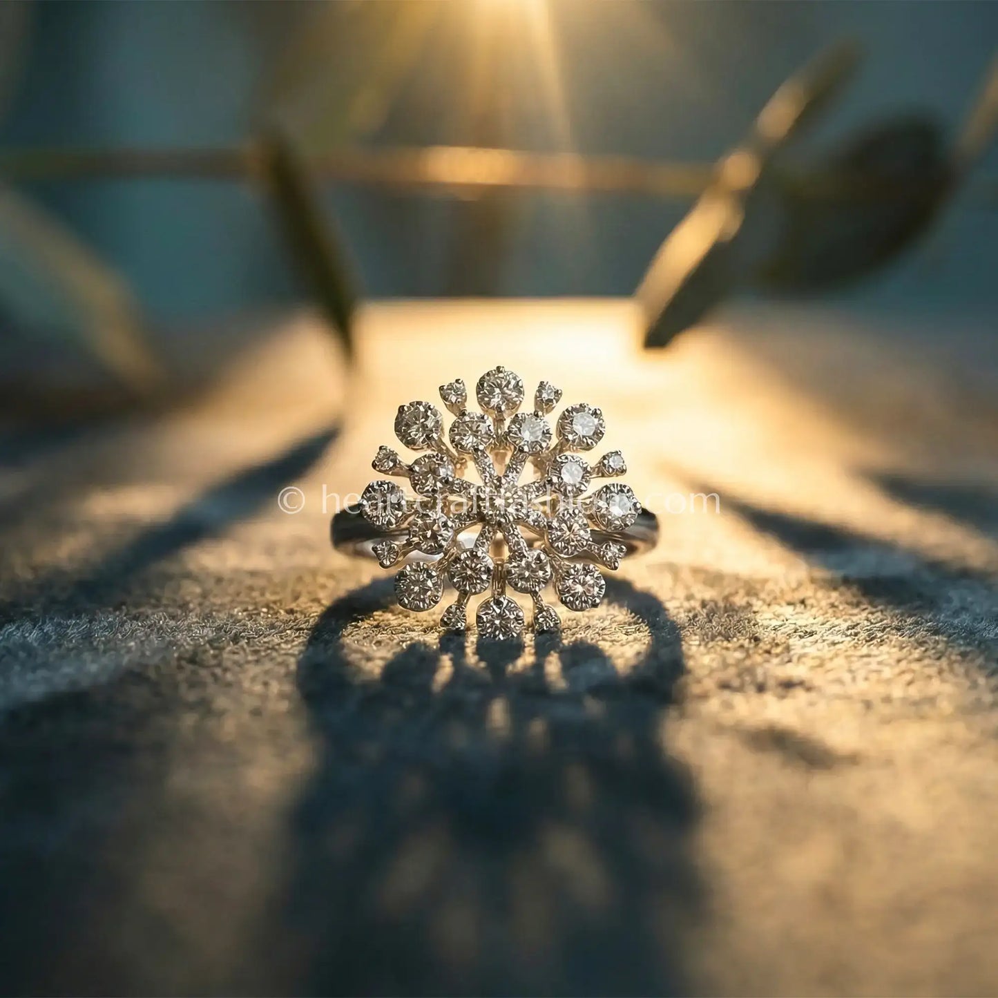Celestial Sparkle Floral Statement Ring