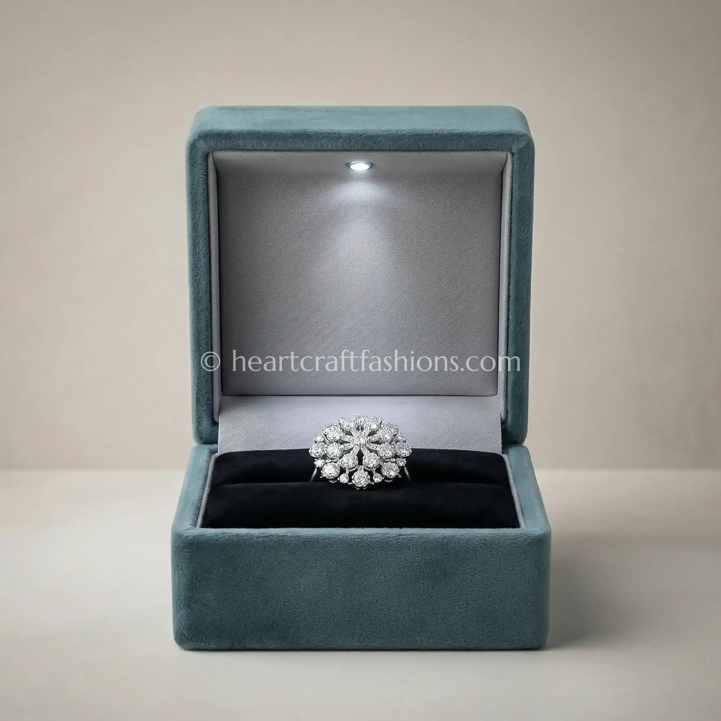 Celestial Sparkle Floral Statement Ring