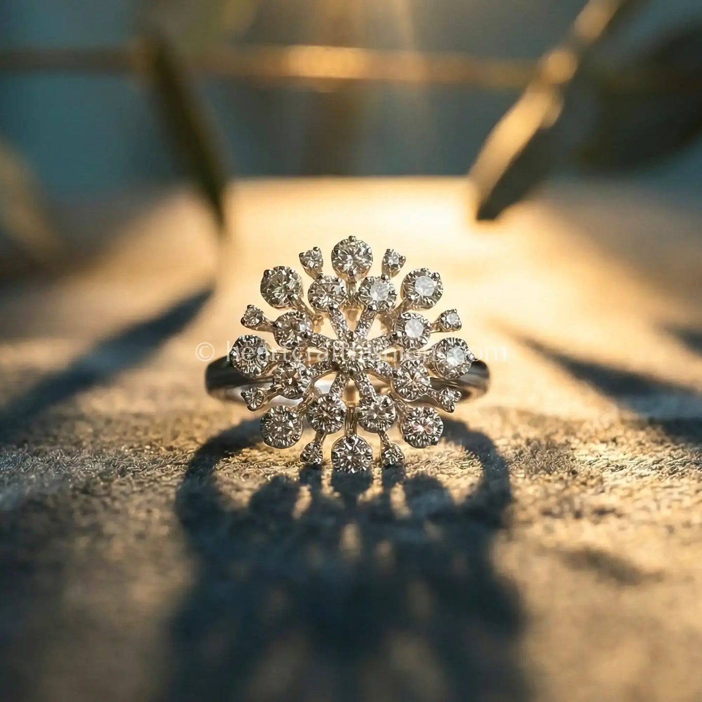 Celestial Sparkle Floral Statement Ring