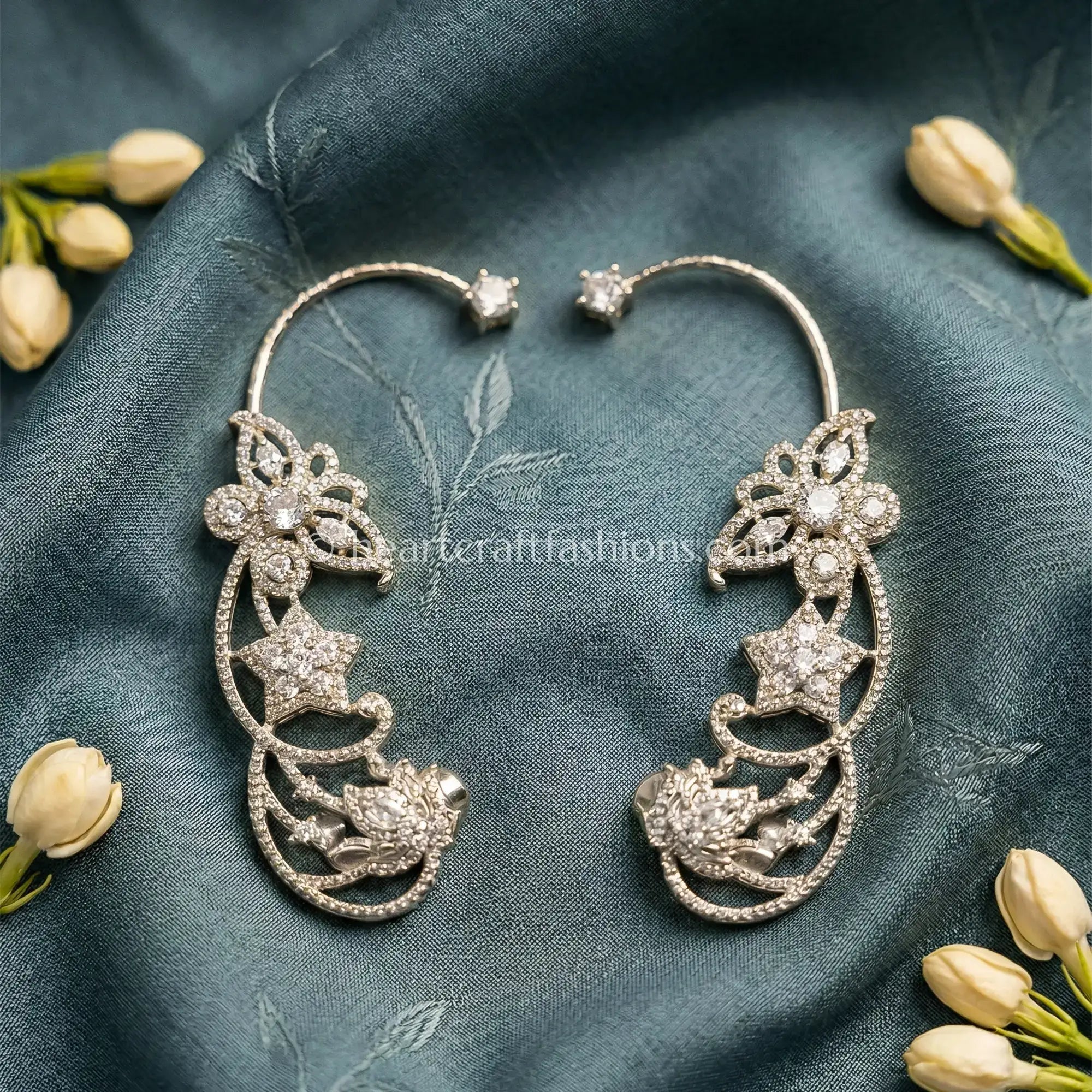 Celestial Vine Zircon Ear Cuff – Crystal White