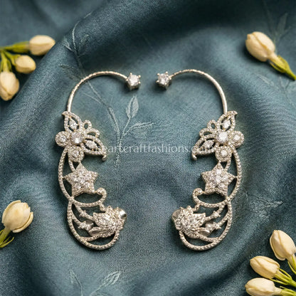 Celestial Vine Zircon Ear Cuff – Crystal White