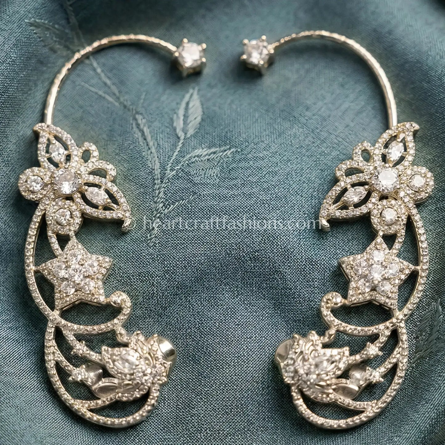 Celestial Vine Zircon Ear Cuff – Crystal White