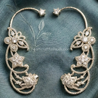 Celestial Vine Zircon Ear Cuff – Crystal White