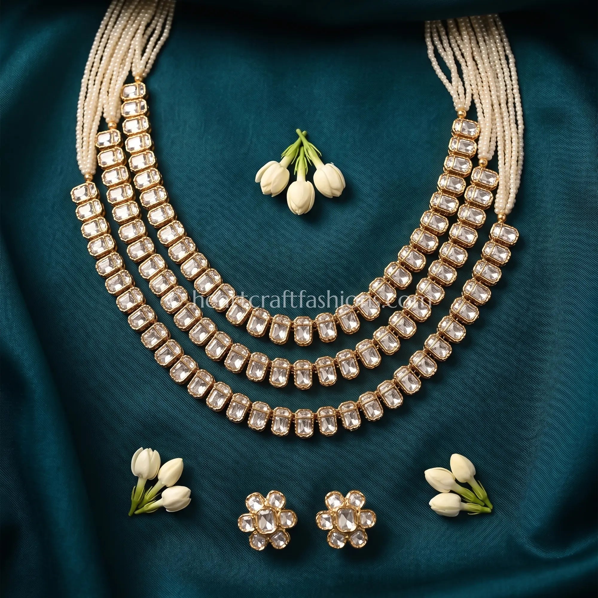 Chaandrekha Sunehri Kundan Layered Haar