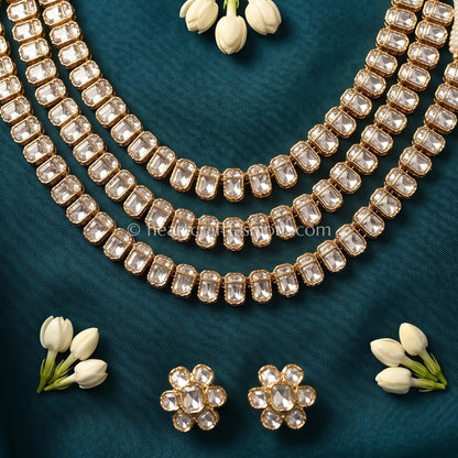 Chaandrekha Sunehri Kundan Layered Haar