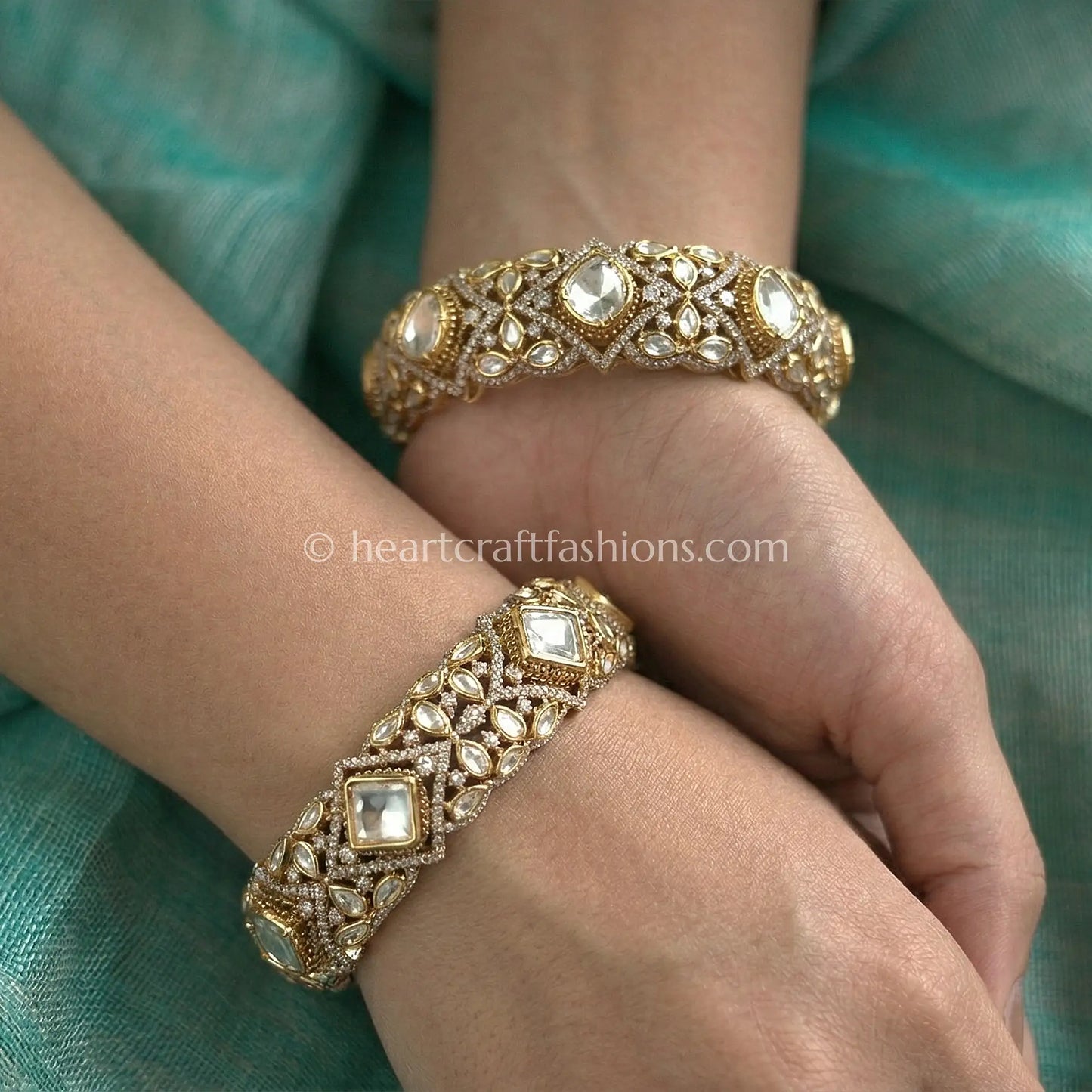 Champagne Gold Uncut Sunehri Kundan Patla
