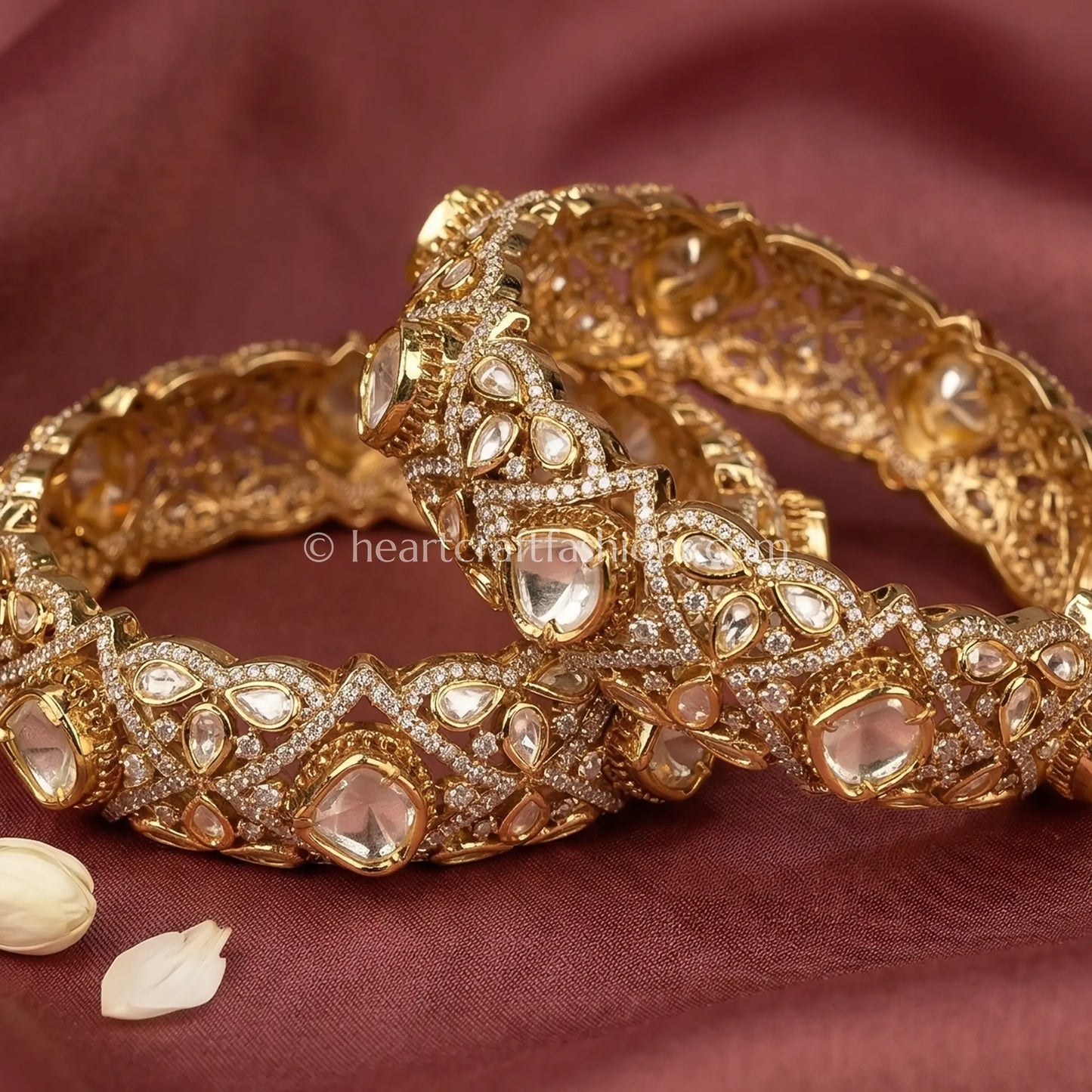 Champagne Gold Uncut Sunehri Kundan Patla
