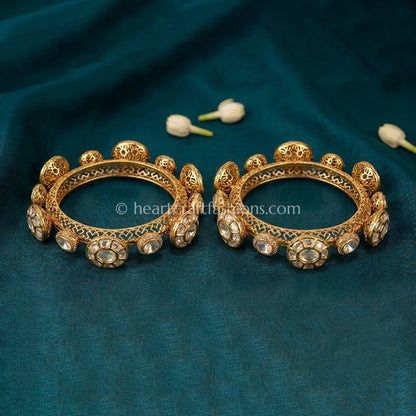 Champagne Moissanite Polki Pacheli Bangles