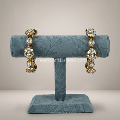 Champagne Moissanite Polki Pacheli Bangles