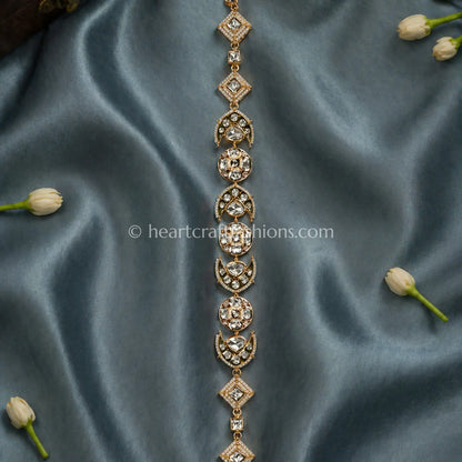 Chandrika Crystal Sunehri Kundan Sheesh Patti