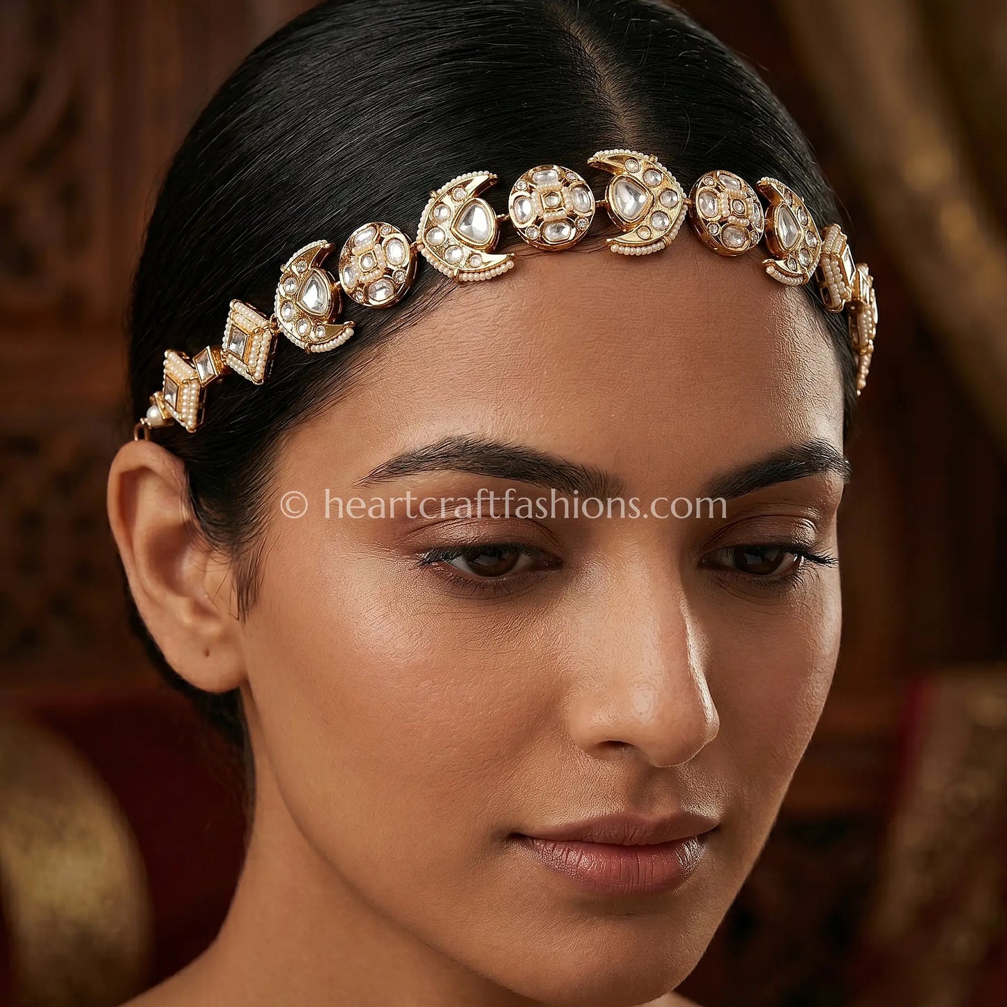 Chandrika Crystal Sunehri Kundan Sheesh Patti