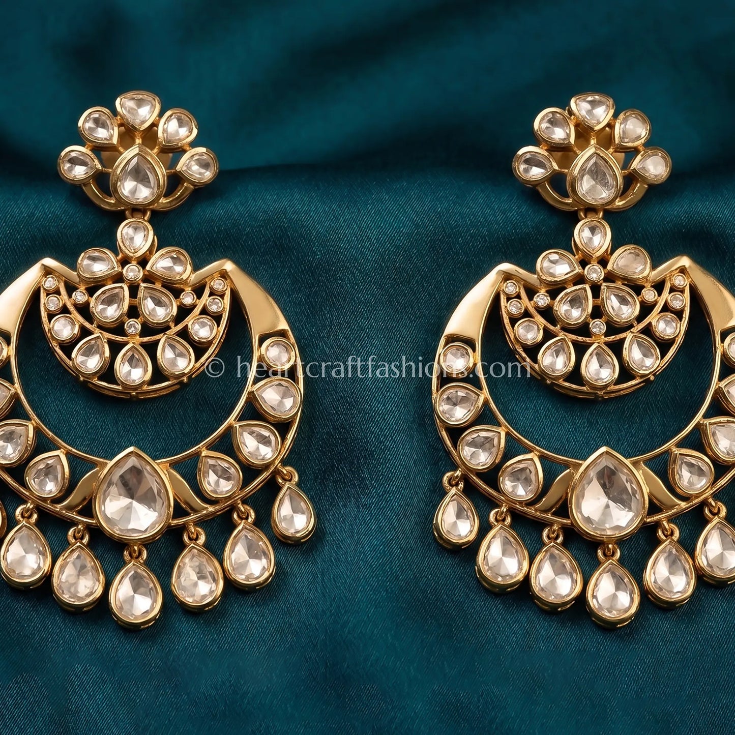 Chandrika Moissanite Polki Chandbalis