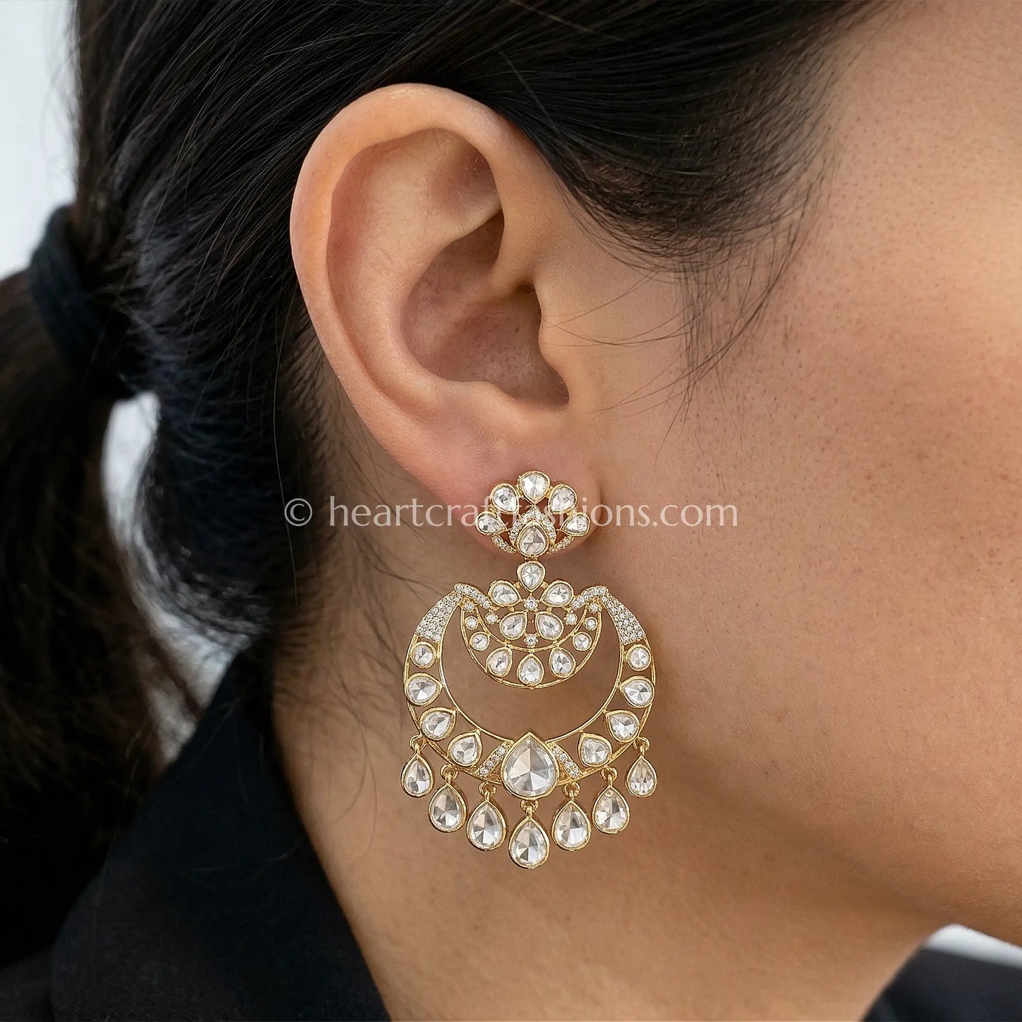 Chandrika Moissanite Polki Chandbalis