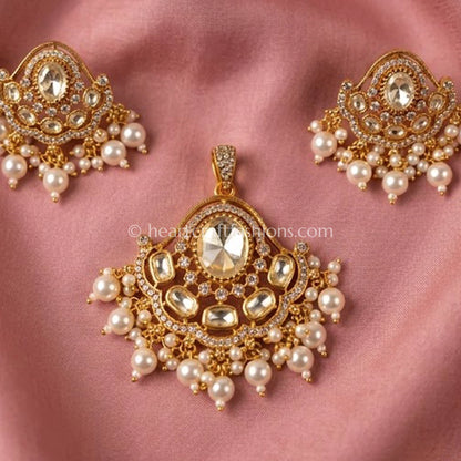 Chandrika Moissanite Polki Pendant Set