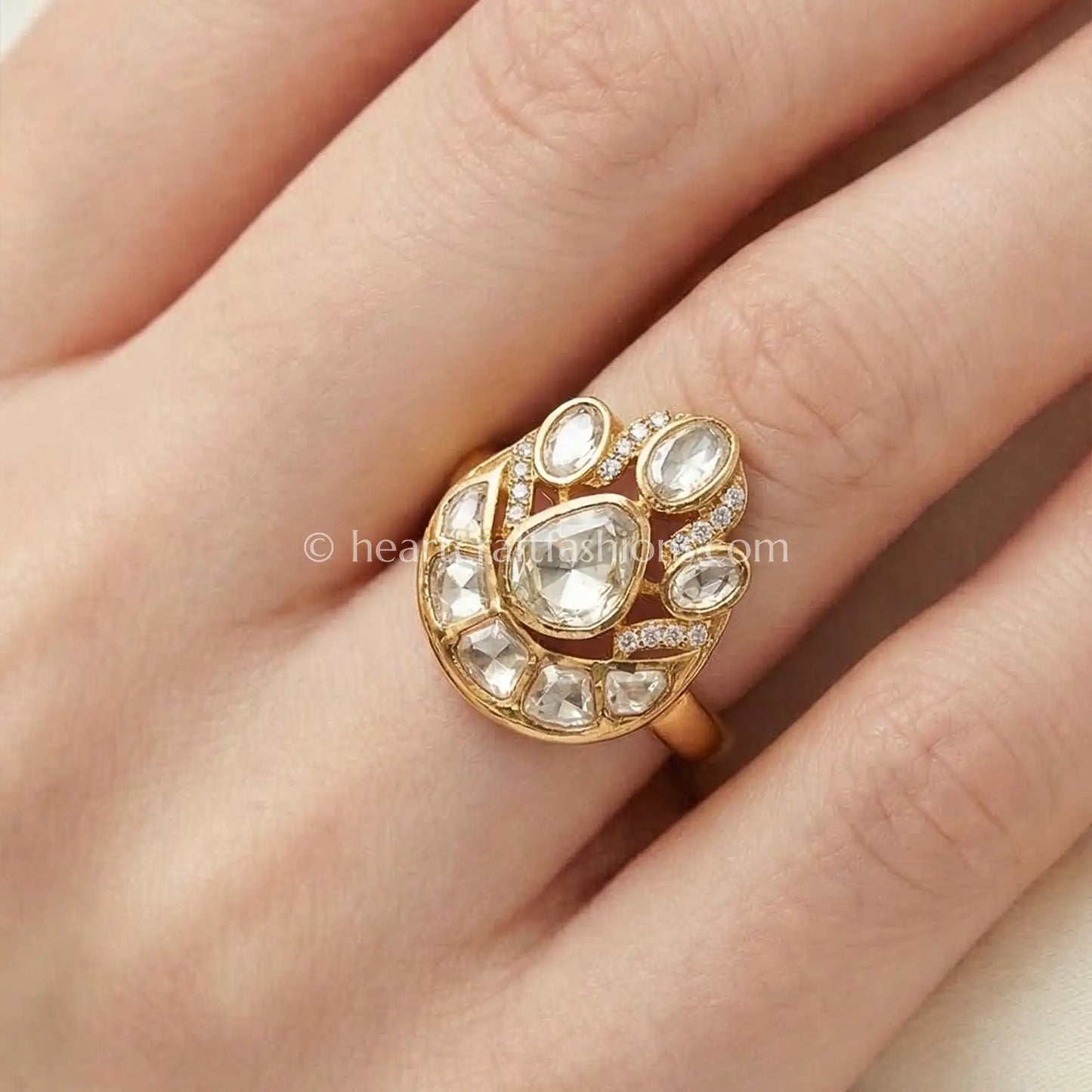 Chandrika Moissanite Polki Statement Ring