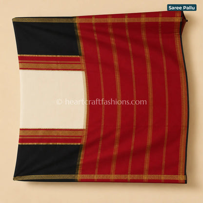 Classic Black & Ivory Mysore Crepe Saree