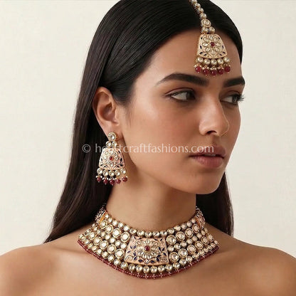 Classic Meenakari AC Kundan Statement Set