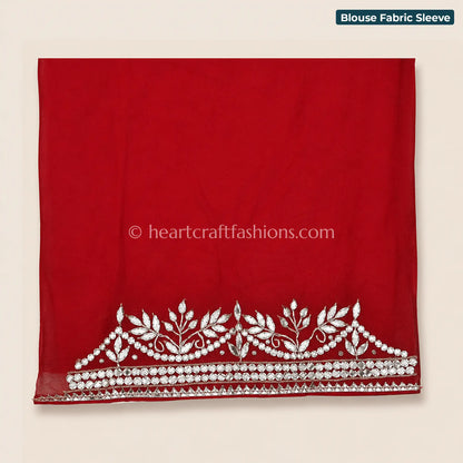 Classic Red Bandhani Chiffon Gota Patti Saree
