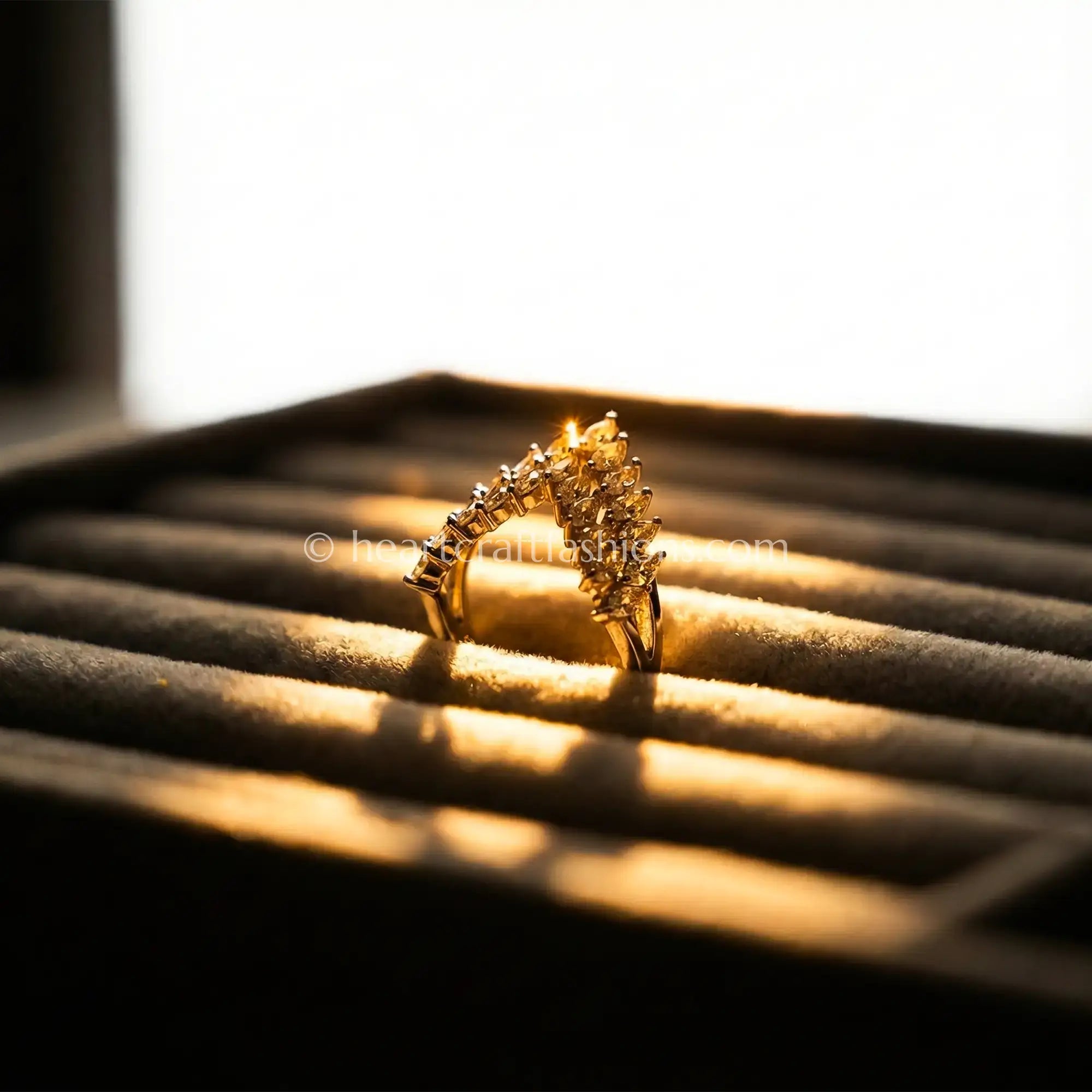 Crystal Chevron Statement Ring