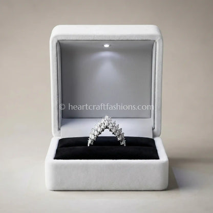 Crystal Chevron Statement Ring