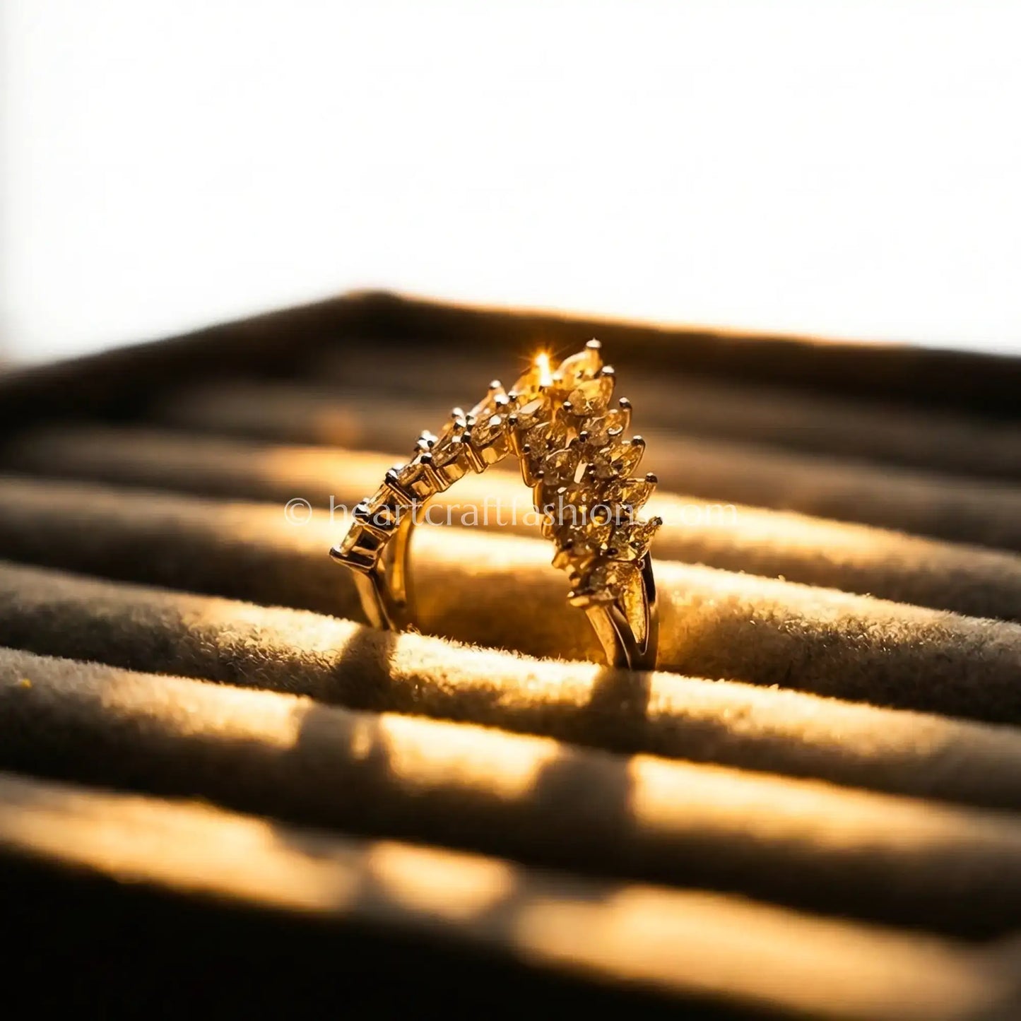 Crystal Chevron Statement Ring