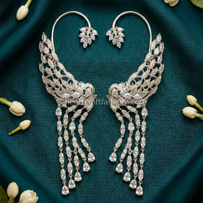 Crystal White Cascading Zircon Ear Cuff
