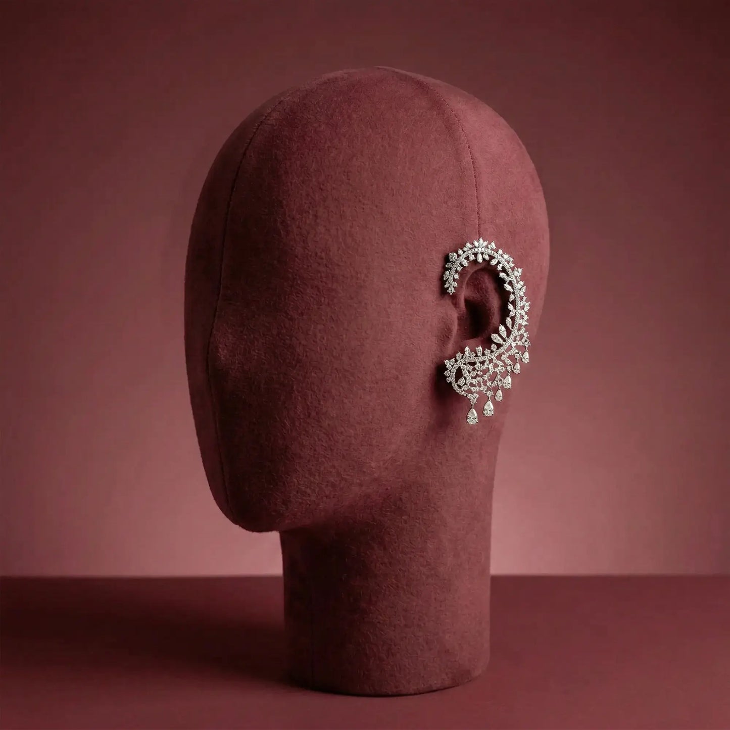 Crystal White Zircon Crescent Ear Cuff