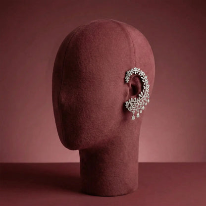 Crystal White Zircon Crescent Ear Cuff