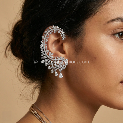 Crystal White Zircon Crescent Ear Cuff