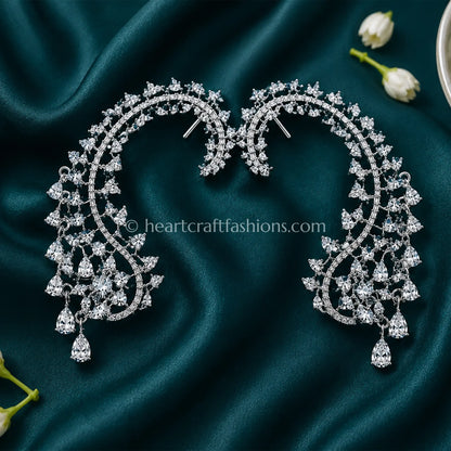 Crystal White Zircon Crescent Ear Cuff