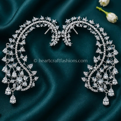Crystal White Zircon Crescent Ear Cuff