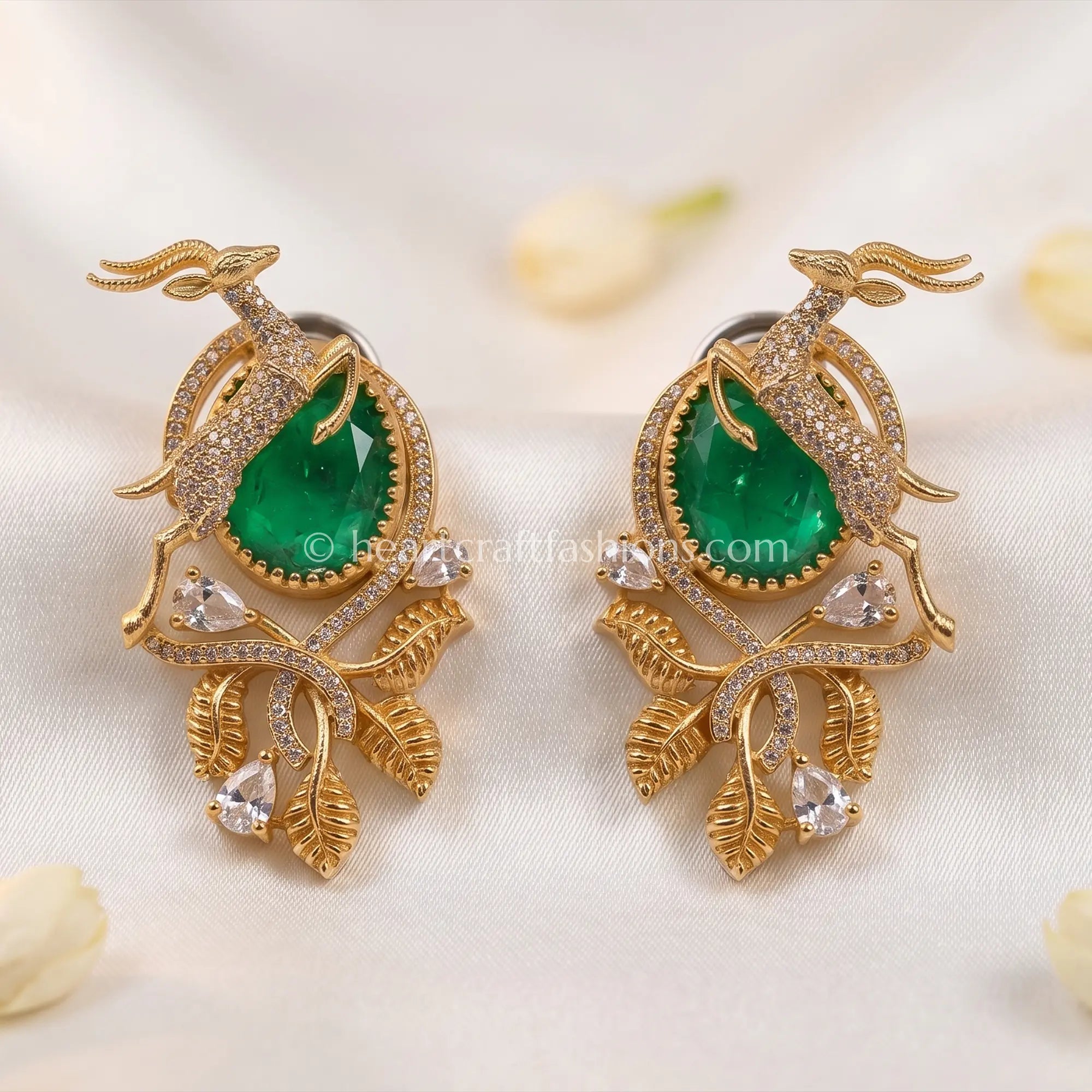Deer Emerald Zircon Studs