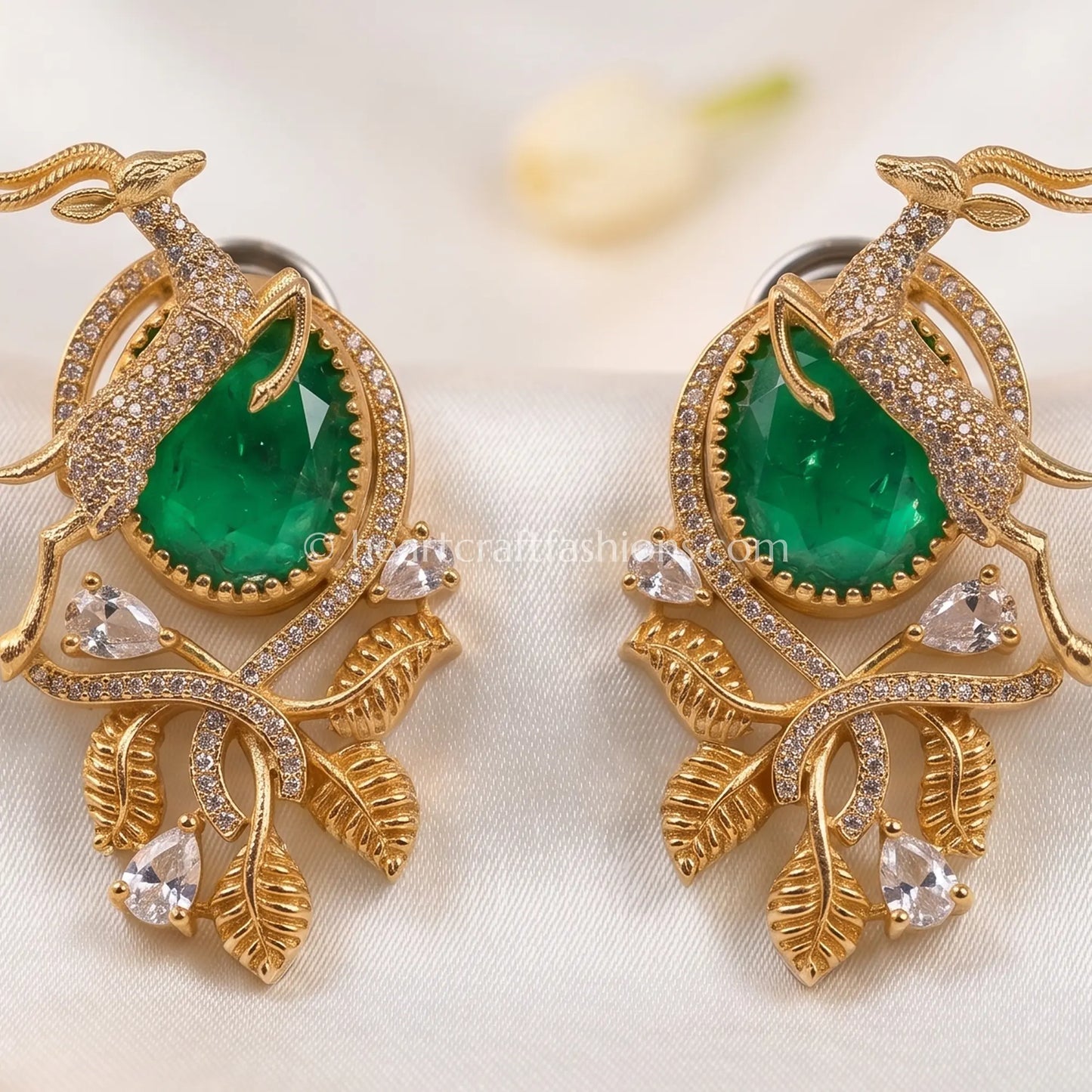 Deer Emerald Zircon Studs