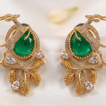 Deer Emerald Zircon Studs