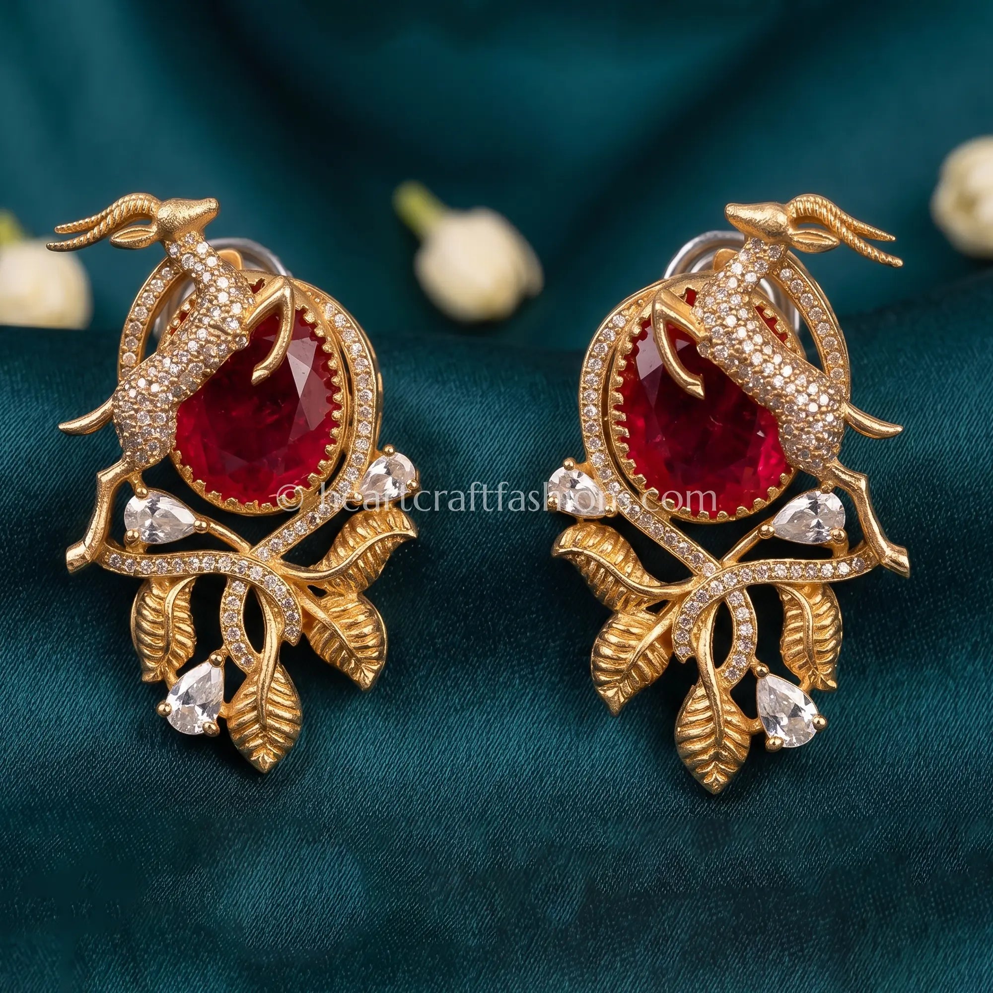 Deer Ruby Zircon Studs