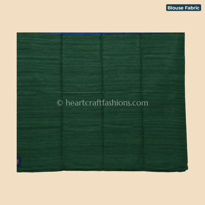 Desi Tusser Blue & Green Madhubani Handpainted Saree