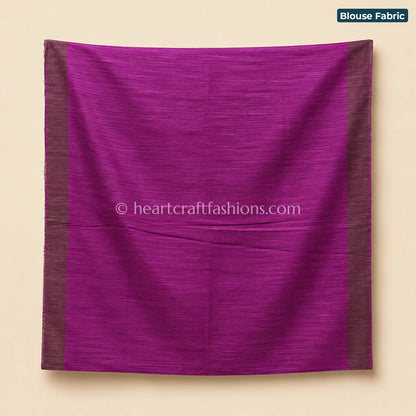 Desi Tusser Magenta & Mustard Madhubani Leaf Motif Saree