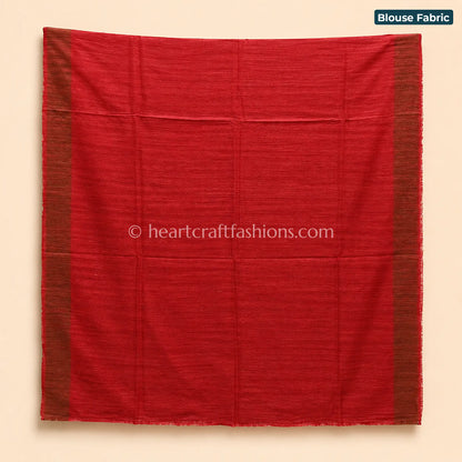 Desi Tusser Red Black Paisley Art Saree